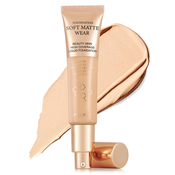 PHOFAY Full Coverage Liquid Foundation – Flawless Matte Finish