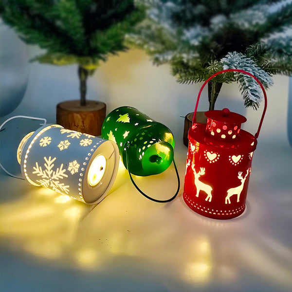 LED Christmas Candle Lanterns – Nordic Style Mini Decorative Lights for Holiday, Home & Party Décor