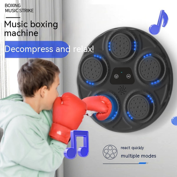Kids Music Boxing Machine – Blue Light Reactive Electronic Wall Target for Punch Training